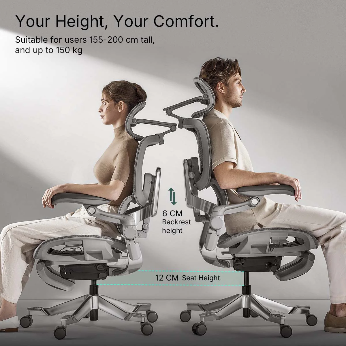 Hinomi H2 Pro Ergonomic Office Chair with Selectable Footrest - Image 4