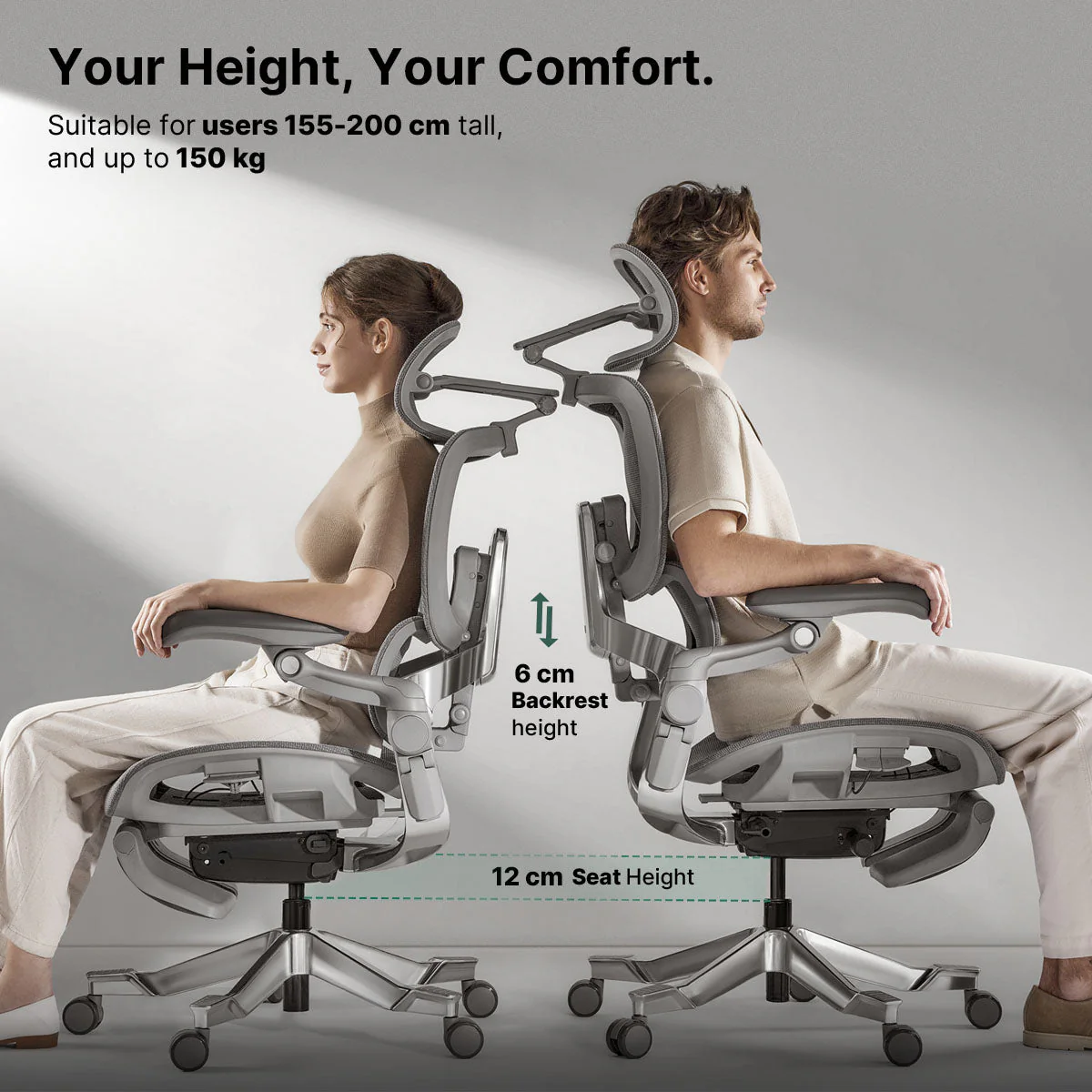 Hinomi H2 Pro Ergonomic Office Chair (Upgraded H1 Pro) | Mesh & Footrest - Image 3
