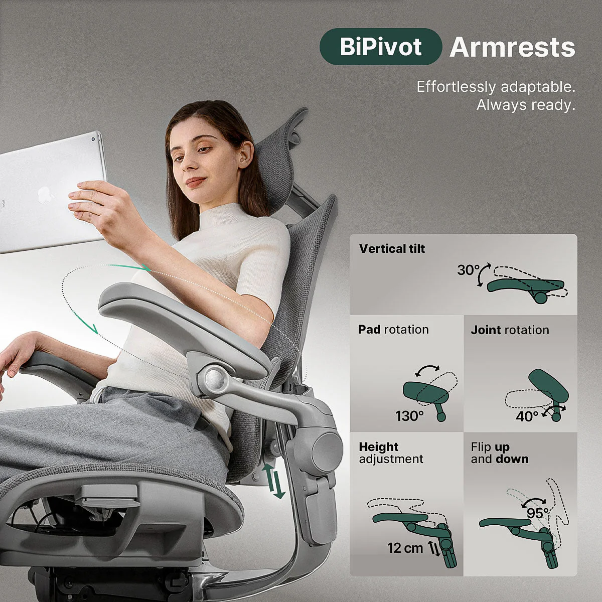 Hinomi H2 Pro Ergonomic Office Chair (Upgraded H1 Pro) | Mesh & Footrest - Image 5