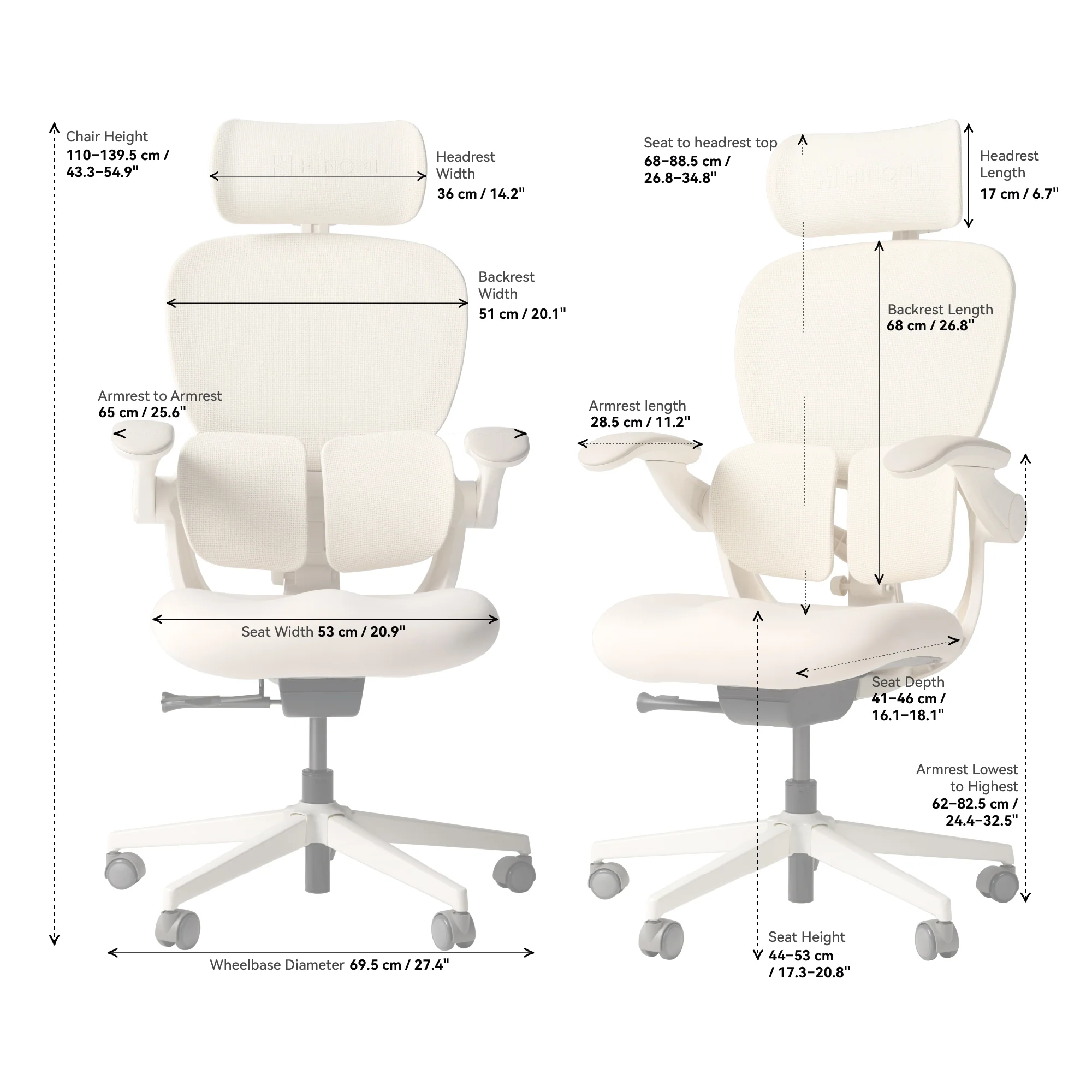 Hinomi Q2 Ergonomic Office Chair with Free Footrest - Image 11