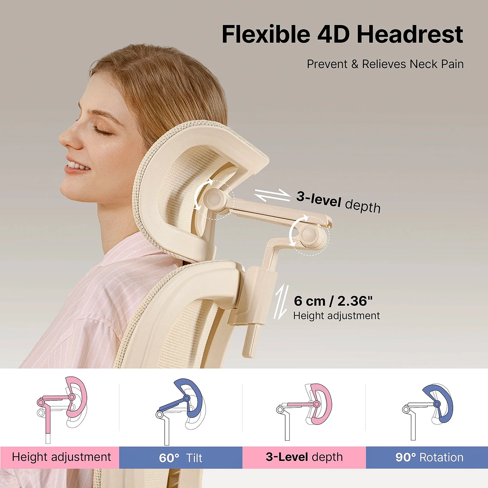Hinomi Q2 Ergonomic Office Chair with Free Footrest - Image 3