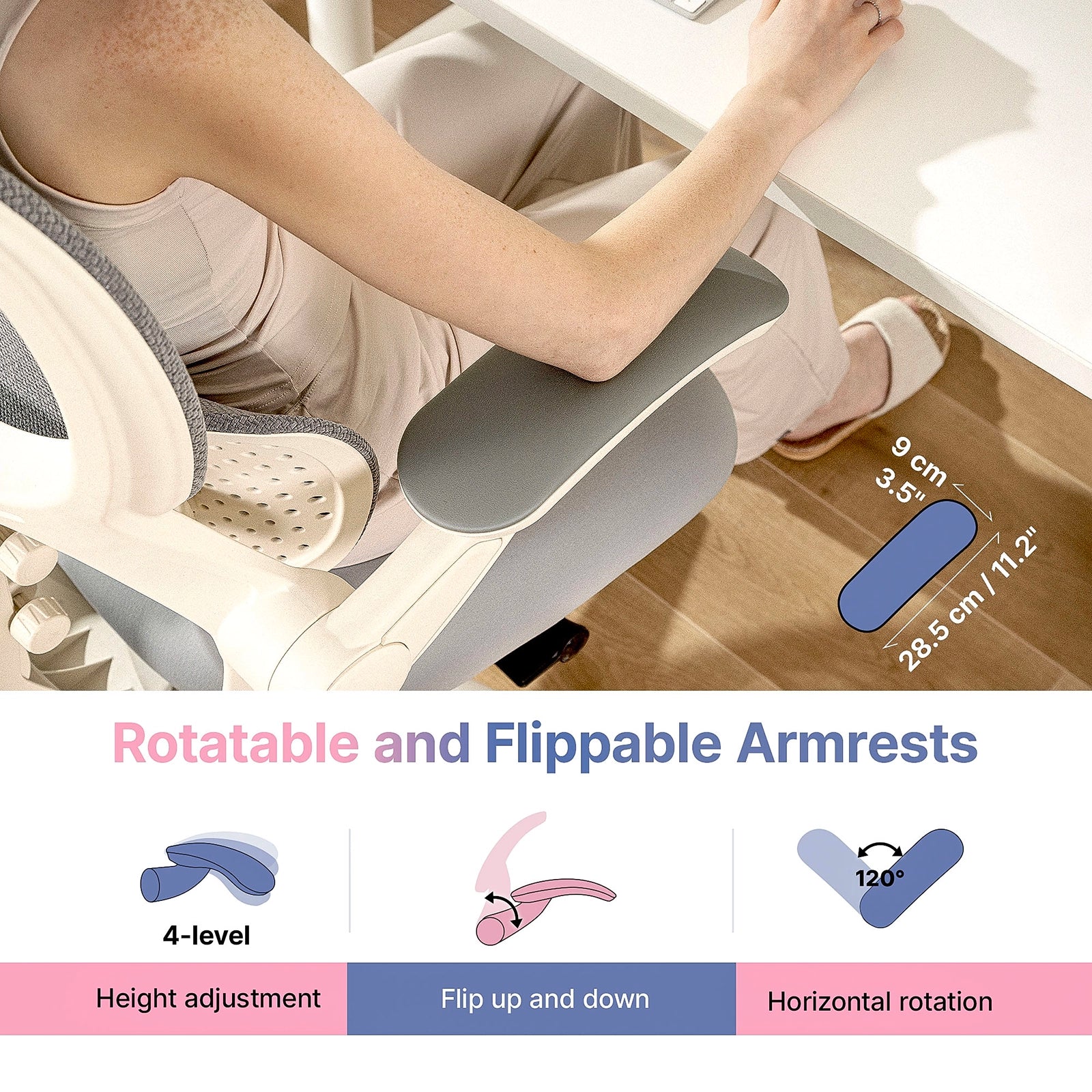 Hinomi Q2 Ergonomic Office Chair with Free Footrest - Image 4